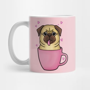 Pug in A Pink Mug Mug